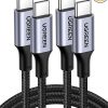 Amazon:$7.49 ($12.99)UGREEN USB C to USB C Cable, 100W 2-Pack USB C Charger Cable for iPhone 17/17 Air/17 Pro/17 Pro Max/16, MacBook Pro, iPad Pro, Dell XPS, Samsung Galaxy S25/S24/S23 Ultra, Switch, Pixel, 3.3FT Black