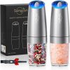 Amazon : $8.99 ($9.99) Sangcon Gravity Electric Pepper and Salt Grinder Mill Set Automatic Shakers Grinder with LED Light, Battery Powered Adjustable Coarseness One Hand Operation, Random X or XL Capacity