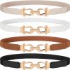 Amazon: $14.74 ($29.99) 4 Pack Women Skinny Elastic Waist Belt Gold Buckle Stretchy Thin Belt for Jeans