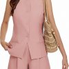 Amazon : $39.99 ($49.99) Casly Lamiit Women's Summer 2 Piece Short Sets Crew Neck Button Down Vest with Pockets for Business Casual Work Blazer Set