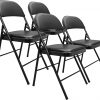 Amazon : $78.99 ($94.44)  Amazon Basics Comfortable Vinyl-Padded Metal Steel Folding Chairs, Black, 4-Pack