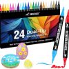 Amazon:  $6.67 ($7.98) 24 Colors Acrylic Paint Markers, Dual Tip with Fine Tip and Brush