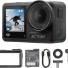Amazon : $199.00 ($289.00) DJI Osmo Action 4 Essential Combo, 4K/120fps Waterproof Action Camera with a 1/1.3-Inch Sensor, Stunning Low-Light Imaging, 10-bit & D-Log M Color Performance, Long-Lasting 160 Mins, Outdoor Camera