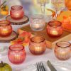 Amazon : $13.49 ($26.99) 20pcs Pumpkin Votive Candle Holders with 20pcs Tea Light Candles, 5 Colors Tealight Candle Holders for Fall Table Decorations, Glass Candle Holder for Thanksgiving, Home, Party Decoration