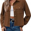 Amazon:  $14.99 ($30.99) Womens Fashion Cropped Corduroy Shackets Button Down Jackets