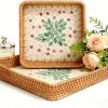 Amazon:  $11.49 ($22.99) 1 pcs Rectangle Rattan Serving Tray with Mother of Pearl Inlay