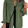 Amazon : $33.80 ($50.96)  Vetinee Women’s Oversized Button Up Frayed Hem Shacket Long Sleeve Pockets Denim Jean Jacket