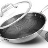 Amazon:$49.39 ($79.99)NutriChef 12'' Stainless Steel Wok - Induction ready, Non Stick Tri-ply technology, Scratch-resistant Honeycomb Fire Textured Pattern