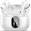 Amazon:$19.83 ($32.99)Wireless Earbuds, Bluetooth 5.4 Headphones Bass Stereo, Ear Buds with Noise Cancelling Mic, LED Display in Ear Earphones Clear Calls, IP7 Waterproof Bluetooth Earbuds for Phones/Sports/Laptop, White