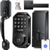 Amazon:$69.99 ($84.99)WiFi Smart Door Lock for Front Door, Keyless Entry Door Lock with App Control, Front Door Lock Set, Keypad Deadbolt with Handle Set, 5 Keys, Auto-Lock ＆ One-Touch Lock, One-time Codes, Black