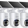 Amazon:$139.49 ($349.00)SOLIOM- 5MP Security Cameras Wireless Outdoor, No Subscription & Solar Powered,4-Cam Pack Cameras for Home Security with 360° Auto Motion Tracking, 3K Color Night Vision,5G & 2.4G Router Compatible