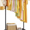 Amazon:$20.99 ($49.99)Clothes Rack, Clothing Rack for Hanging Clothes, Rolling Garment Rack Sturdy Coat Rack Portable Wardrobe Rack Metal Closet Rack for Bedroom Laundry Living Room, Black