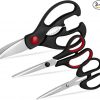 Amazon : $4.99 ($9.99)  Kitchen Shears Set - QtoiKce Kitchen Scissors 3 Pack All Purpose Poultry Shears,Stainless Steel Sharp Utility Cooking Scissors for Home