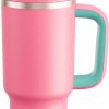 Amazon : $8.81 ($14.99)  ENCOOL 32 oz Tumbler with Handle and Straw: Stainless Steel Insulated Tumbler Keeps Cold for 24 Hours, Leakproof Travel Cup Fits in Cup Holder and BPA-Free,Tulip