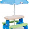Amazon : $40.59 ($76.99) Little Tikes Easy Store Jr. Picnic Table with Umbrella - Blue / Green