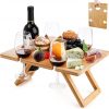 Amazon : $13.49 ($21.99)  Youeon Portable Wine Picnic Table with 5 Wine Glasses Holder, Foldable Champagne Picnic Snack Table, Wine and Cheese Table for Picnic, Camping, Park, Beach, Wine Lover Gift
