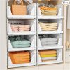 Amazon : $35.99 ($59.99) SNSLXH 5 Pack Stackable Closet Storage Basket, Multifunctional & Foldable Closet Organizer for Bathroom Kitchen Laundry Room Wardrobe Storage, Space-Saving Clothes Storage Drawer Organizer, White