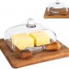 Amazon: $14.99 ($29.99)  Acacia Wood Butter Dish with Lid and Knife for Countertop & Refrigerator