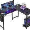 Amazon : $45.98 ($63.98) Sweetcrispy L Shaped Desk - Computer Desk Corner Desks Gaming Desk PC Table with CPU Stand Side Bag for Home Office Dorm Sturdy Writing Workstation, Black, 50-Inch