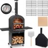 Amazon : $214.99 ($279.99) Giantex Pizza Oven Outdoor - Wood Fired Pizza Oven with 2 Side Tables, Pizza Stone, Pizza Peel, Cover, Cooking Grids, Pizza Maker on Wheels for Outside Charcoal Grill Backyard Party Camping