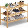Amazon: $13.49 ($26.99) 3 Tier Bamboo Shoe Rack Storage Organizer