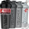 Amazon : $9.99 ($26.99) VELOMIX -4 Pack- 28 oz Protein Shaker Bottles for Protein Mixes - 4x Wire Whisk | Leak Proof Shaker Cups for Protein Shakes | Protein Shaker Bottle Pack (Silver Mix)