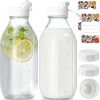 Amazon : $13.99 ($21.59) 2 Pack Glass Milk Bottle with 2 Dispenser Caps, 100% Airtight Heavy Duty Screw Lid. 32 Oz Reusable Glass Water Jug with 3 Lids! Breast Milk Pitcher, Buttermilk, Nut, Juice, Syrup, Coffee Creamer