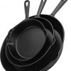 Amazon:  $18.08 ($38.99) Kitchen Cast iron Skillets 3 Piece Set, Chefs Pan, Pre Seasoned Cast iron