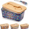 Amazon: $13.80 ($26.99) SIMI Butter Dish with Lid, 6.5″ Large Butter Dish for Countertop, Bohemian Ceramic
