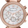 Amazon : $141.00 ($275.00)  Michael Kors Parker Women's Watch, Stainless Steel and Pavé Crystal Watch for Women with Steel, Leather, or Silicone Band