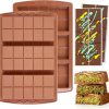 Amazon : $4.99 ($9.99) 2 Pcs Dubai Chocolate Bar Mold Deep Stuffed Silicone Molds for Filling Knafeh Pistachio Chocolate Bar Large Thick Candy Bar Molds Break Apart (10 Snap）