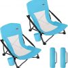 Amazon: $39.99 ($79.99) Low Beach Chair for Adults 2 Pack, Low Profile Folding with Cup Holder