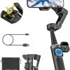 Amazon : $38.39 ($79.99) AOCHUAN Smart X3 360° Pan Rotation Gimbal Stabilizer for iPhone, Magnetic Remote Control, 3-Axis Stabilizer w/Built-in Extension Rod & One-Touch Open Tripod, Foldable Phone Gimbal for Vlogging, Travel