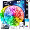 Amazon : $16.98 ($24.99)   DAYBETTER 100 ft Smart WiFi Led Lights, Led Strip Lights Work with Alexa and Google Assistant, App Voice Remote Control Music Sync Color Changing RGB Strip Lighting for Bedroom Room Decor, 50 ft *2