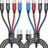 Amazon : $7.27 ($17.99) Dual Type-C 4 in 1 Multi Charging Cable for iPhone 17/ Galxy S26, Travel Cruise Essentials, USB Cable iPhone Charger Cord, Charging Cords for iPhone17-8/Androids/iPad and More, Car Charger (2Pack 5FT)