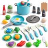 Amazon: $9.99 ($15.99) 35Pcs Kids Kitchen Toy Accessories, Toddler Pretend Cooking Playset