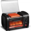 Amazon : $33.49 ($45.99) Elite Gourmet EHD-051B Hot Dog Toaster Oven, 30-Min Timer, Stainless Steel Heat Rollers Bake & Crumb Tray, World Series Baseball, 4 Bun Capacity, Black