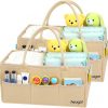 Amazon : $10.49 ($20.99) Feagar Baby Diaper Caddy Organizer, 15 Inch Large 2 Pack Set with 8 Pockets & 2 Dividers, Portable Nursery Storage Basket & Car Organizer for Changing Table, Travel (Khaki)