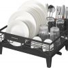 Amazon : $14.99 ($23.99) SONGMICS Dish Drying Rack, Kitchen Dish Rack with Drainboard, 360° Rotatable and Extendable Spout, with Cutlery Holder, 12.2 x 16.5 x 7.3 Inches, Ink Black UKCS550B01