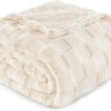 Amazon : $9.48 ($22.99) Exclusivo Mezcla Fleece Throw Blanket for Couch,Super Soft and Warm Lightweight Checkered Pattern Blankets for All Seasons, 50x60 Inches, Ivory