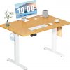 Amazon : $65.98 ($97.99) DUMOS 40 Inch Electric Standing Desk Height Adjustable, Sit to Stand Up Computer Workstations Work PC Table Home Office Study Writing Gaming Desks with Memory Presets for Walking Pad, Bedroom, Oak