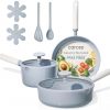 Amazon : $29.99 ($119.99) CAROTE Ceramic Cookware Set Nonstick, 9pcs Pots and Pans Set Non stick, Non-Toxic & PFAS-Free,Dishwasher, RV/Camping Cookware Set,Sauce Pan with Lid, Blue