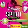 Amazon : $7.96 ($11.19) Playtex Sport Odor Shield Tampons Multipack (16ct Regular/16ct Super), Unscented - 32ct | Tampons Regular and Super, Playtex Tampon Multipack, Feminine Care with 360 Leak Defense