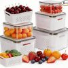 Amazon : $19.99 ($29.99) HOMETALL 5 Pack Fruit Storage Containers for Fridge, Plastic Fruit Containers for Fridge with Removable Colanders, Leakproof Fridge Organizers and Storage for Berry Vegetable Salad Lettuce Meat Food