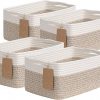 Amazon: $17.49 ($34.99) 4 Pack Storage Baskets for Shelves, Rectangle Woven Baskets