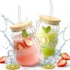 Amazon : $9.99 ($14.99) 2 Packs Cute Glass Tumbler with Lid and Straw 16 oz Ice Coffee Cup Set for Smoothie Slushie Juice Matcha Tea Latte Cappuccino Espresso Hot Coffe Water Reusable Clear Travel Boba Aesthetic Drinking Mug