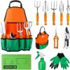 Amazon : $20.66 ($34.98) UKOKE Garden Tool Set, 12 Piece Aluminum Hand Tool Kit, Garden Canvas Apron with Storage Pocket, Outdoor Tool, Heavy Duty Gardening Work Set with Ergonomic Handle, Gardening Tools for women men