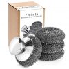 Amazon : $6.49 ($9.99) 4PCS Steel Wool Scrubber Pads, Stainless Steel Scrubber Set with 3Pcs Steel Wool Pads, Steel Scrubber for Dishes, Ideal for Cleaning Cast Iron, Pots, Pans, Grills, Stoves, Sink, Kitchen Household