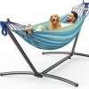 Amazon : $59.99 ($129.99) Double Hammock, Heavy Duty Portable, 500 lb Weight Capacity, Perfect for Both Indoors and Outdoors, 2 Person Hammock with Carrying Bag, Wide Blue