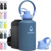Amazon: $14.99 ($29.99) 64 oz Water Bottle with 2 Lids (2-in-1 Straw & Spout Lid, Magnetic Lid)